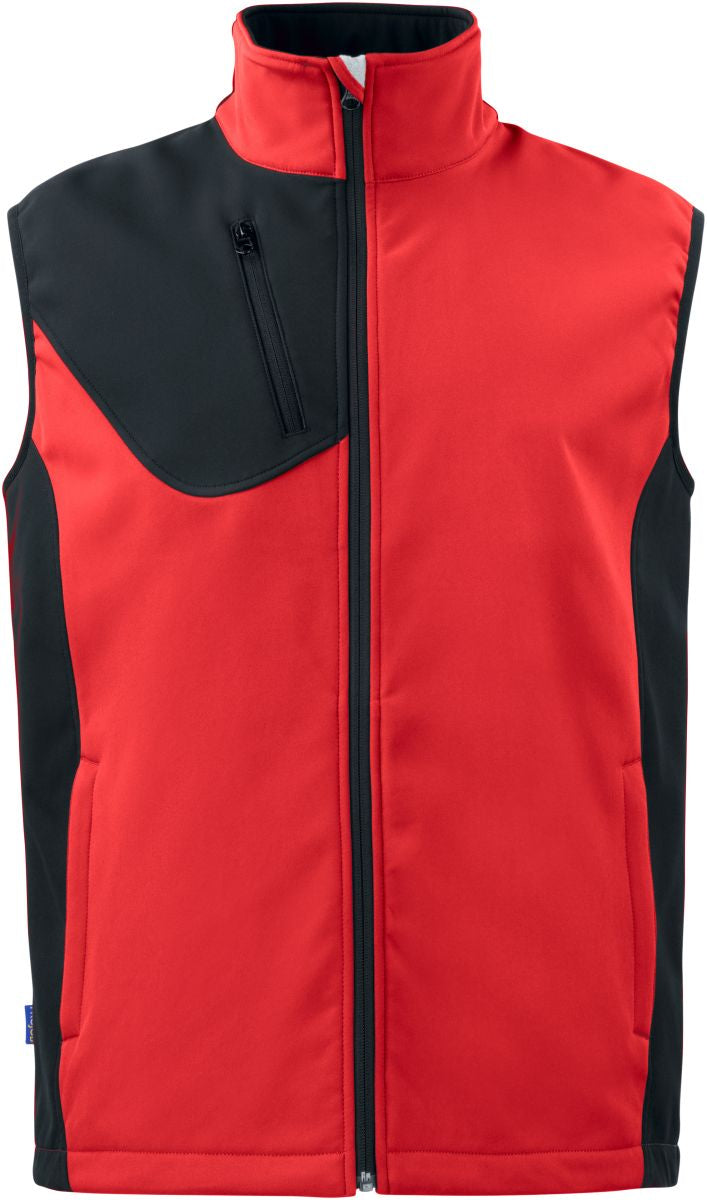 Unisex delovna oblačila softshell brezrokavnik Projob – Rdeča