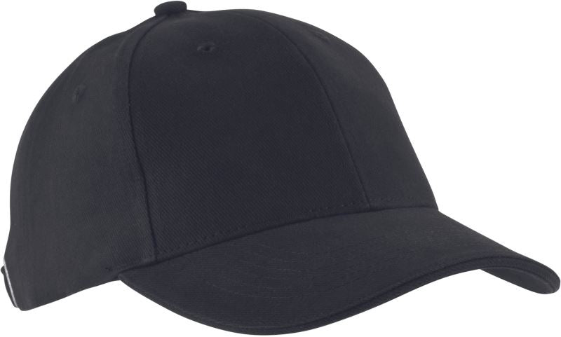 Unisex 6 Panel Sandwich kapa "Orlando" Kariban – Črna