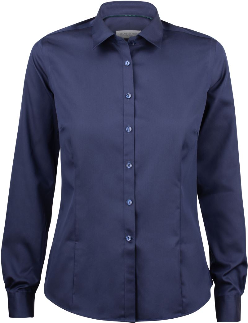 Ženski non-iron blouse dolgi rokav J.Harvest & Frost – Mornarsko modra