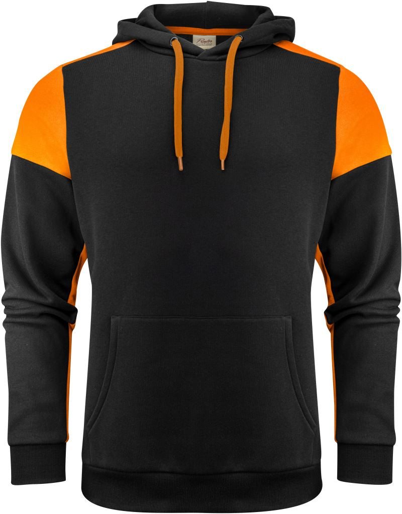 Unisex s kapuco pulover Printer – black/orange