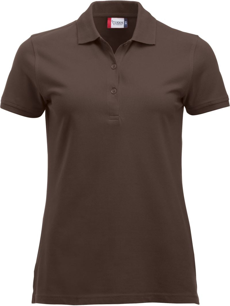 Ženska težji Piqué polo Clique – dark mocca