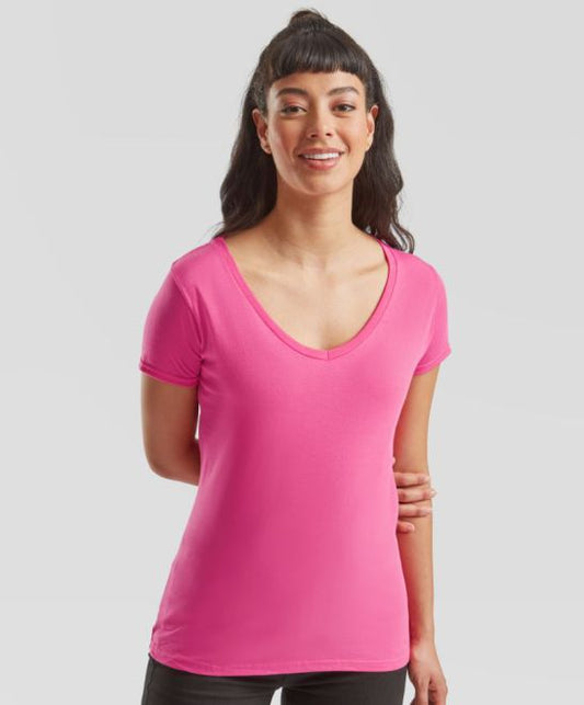 Ženska majica z V-izrezom Fruit of the Loom Lady-Fit Iconic 150 V-Neck T - glavna slika