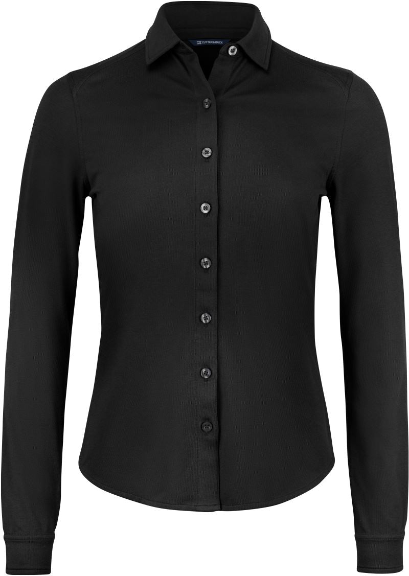 Ženski piqué Blouse dolgi rokav Cutter & Buck – Črna