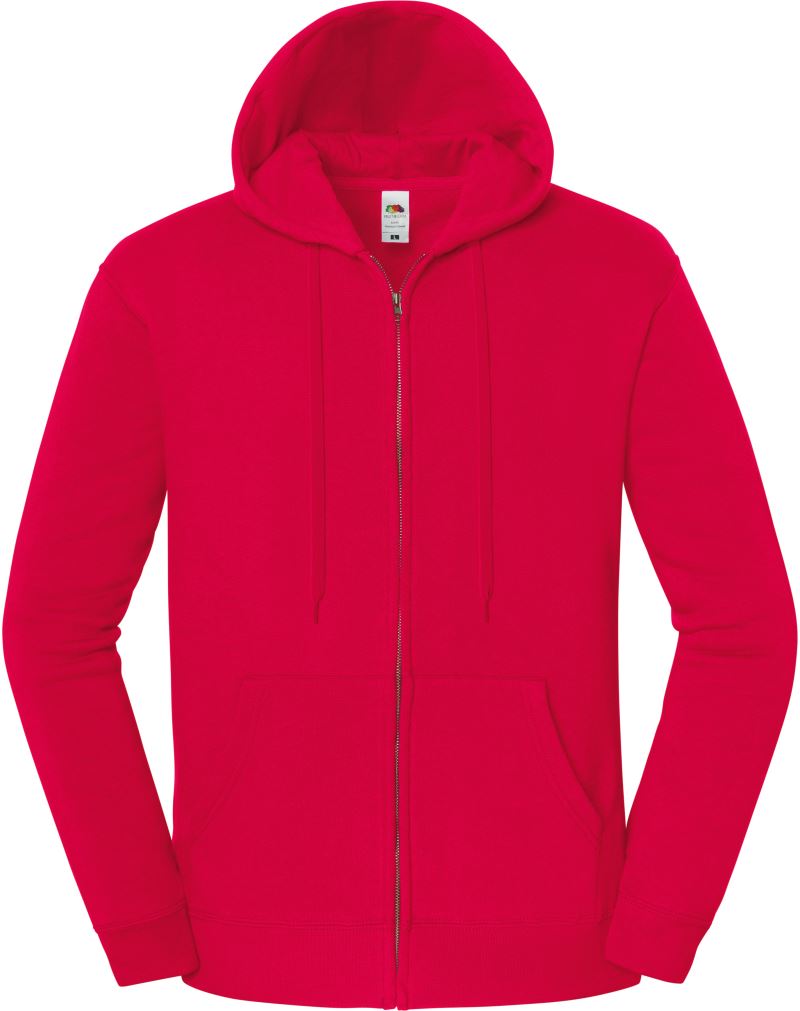 Unisex težji s kapuco jopica Fruit of the Loom – Rdeča