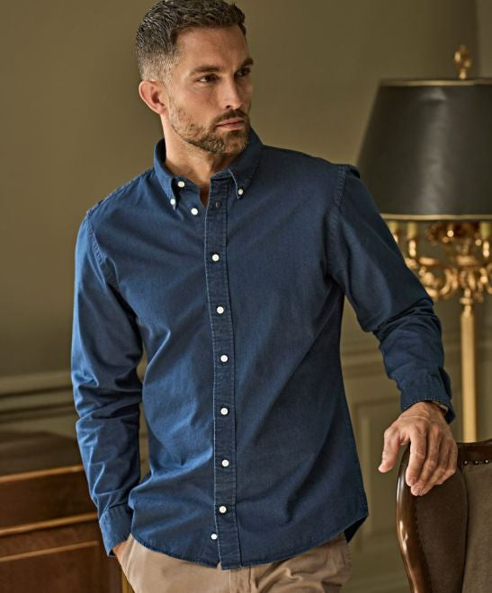 Moška denim twill srajca z dolgimi rokavi Tee Jays 4002