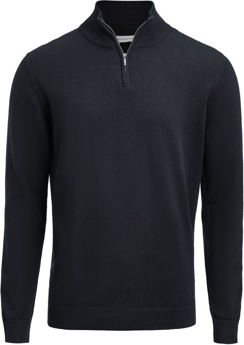 Unisex Pullover z 1/4 zadrgo James Harvest – Mornarsko modra
