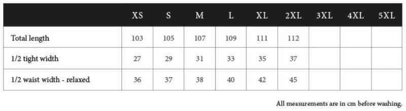 Tabela velikosti za Moške športne hlače Tee Jays 5425