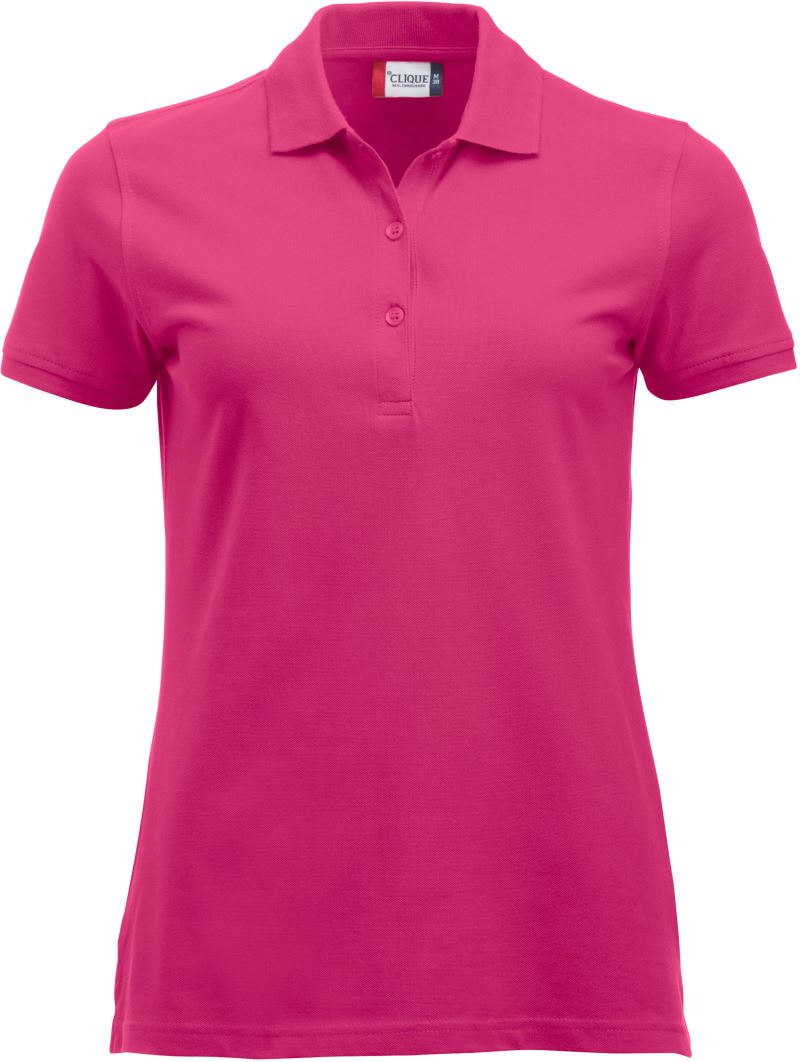 Ženska težji Piqué polo Clique – bright cerise