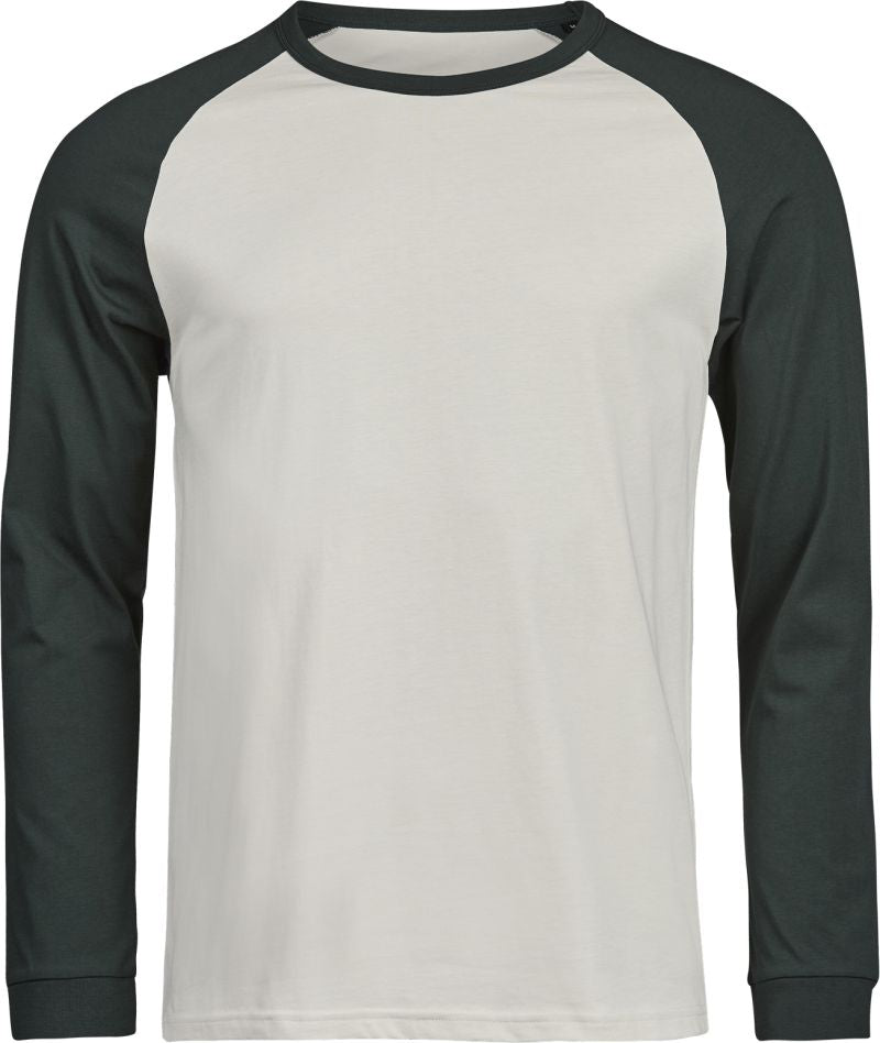 Unisex baseball majica s dolgimi rokavi TEE JAYS, preprosta in udobna, v nevtralni barvi, prikazana na modelu.