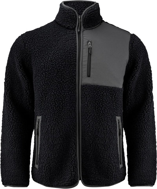 Moška Sherpa flis jakna "Two-Tone" James Harvest – Črna