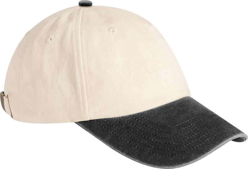 Unisex 6 Panel Low Profile Contrast kapa Beechfield – natural/vintage black