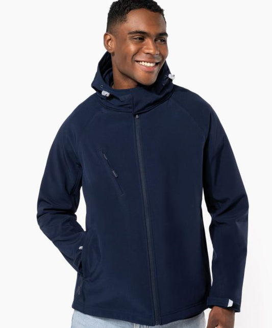 Moška troslojna softshell jakna s kapuco Kariban K413