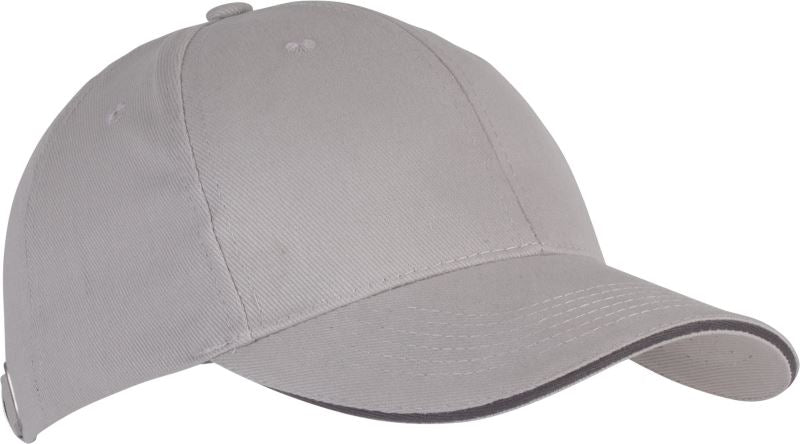 Unisex 6 Panel Sandwich kapa "Orlando" Kariban – light grey/dark grey