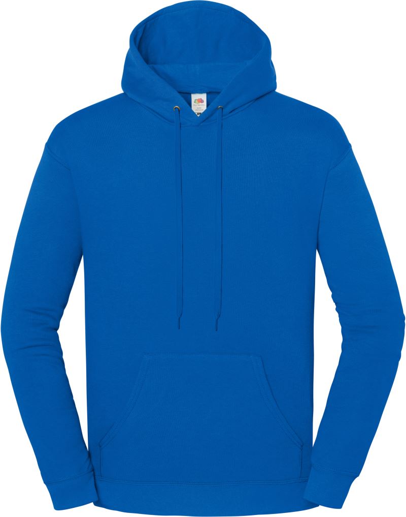 Unisex pulover s kapuco Fruit of the Loom, siv barvni pulover s kapuco in sprednjim žepom, primeren za vsakodnevno nošenje.