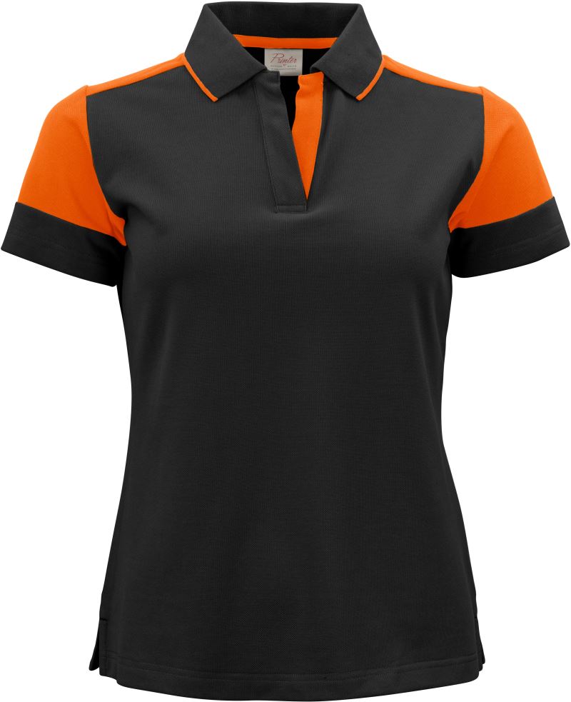 Ženski težji Ženska Piqué polo Printer – black/orange
