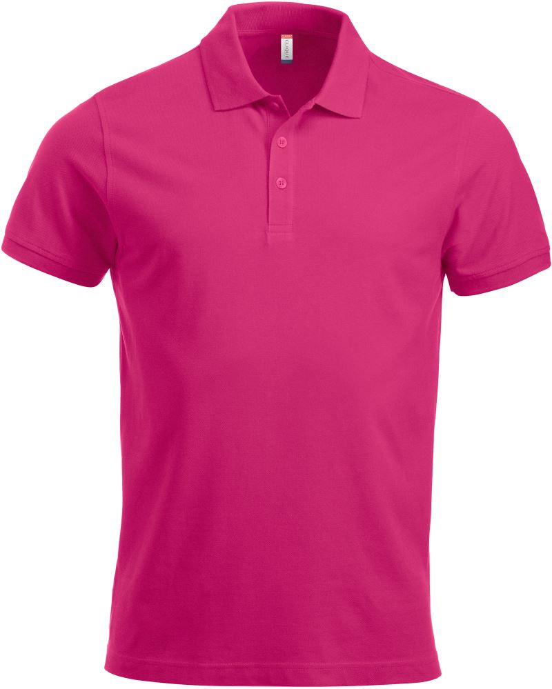 Moška težji Piqué polo Clique – bright cerise