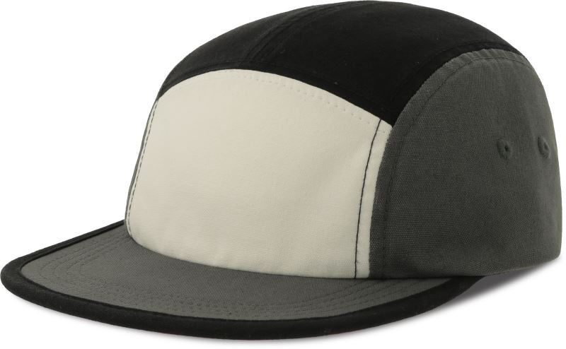 Unisex 5 Panel kapa Atlantis – white/black/dark grey