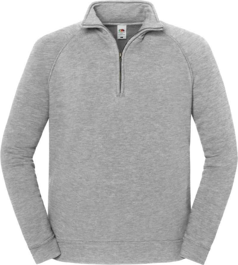 Unisex težji pulover z 1/4 zadrgo Fruit of the Loom – Atletsko melirana siva