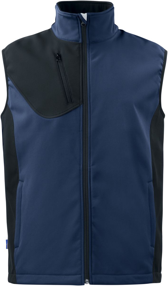 Unisex delovna oblačila softshell brezrokavnik Projob – Mornarsko modra