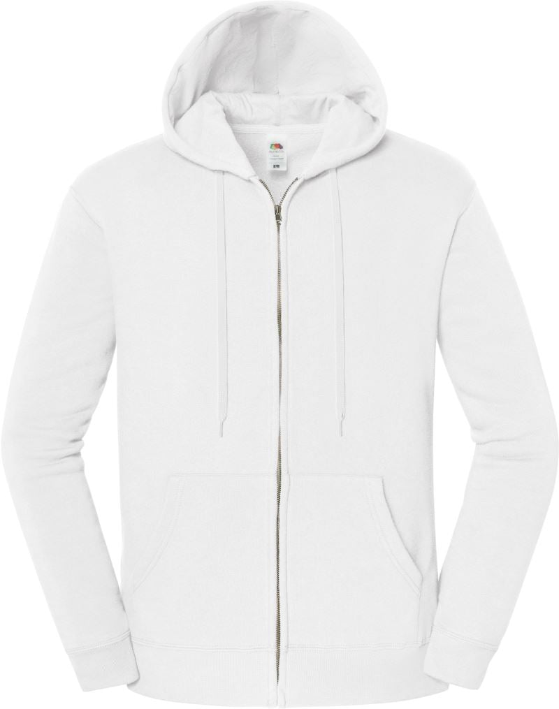 Unisex težji s kapuco jopica Fruit of the Loom – Bela