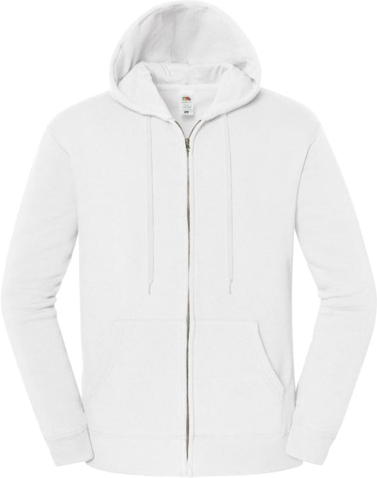 Unisex težji s kapuco jopica Fruit of the Loom – Bela