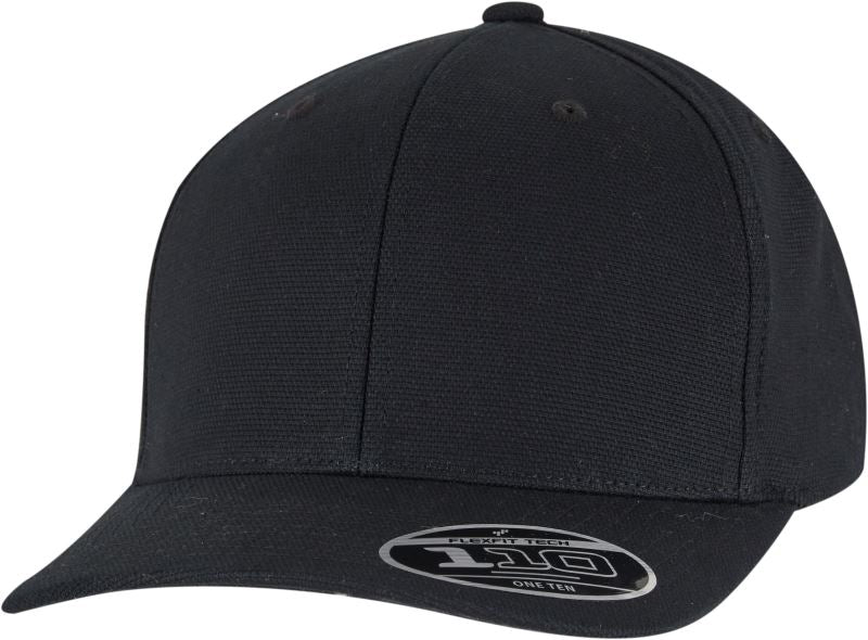 Unisex 6 Panel Snapback kapa "Curved" Flexfit – Črna