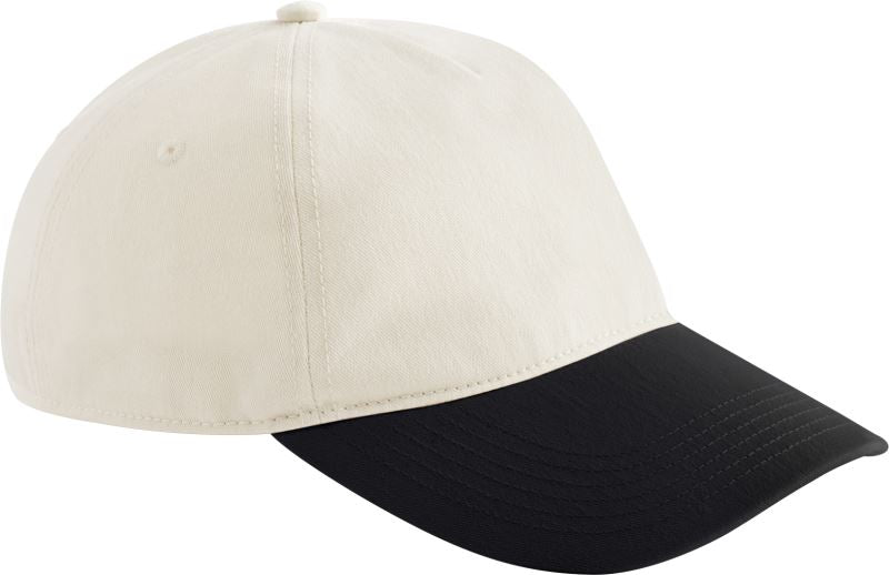 Unisex 5 Panel Contrast kapa Beechfield – natural/black