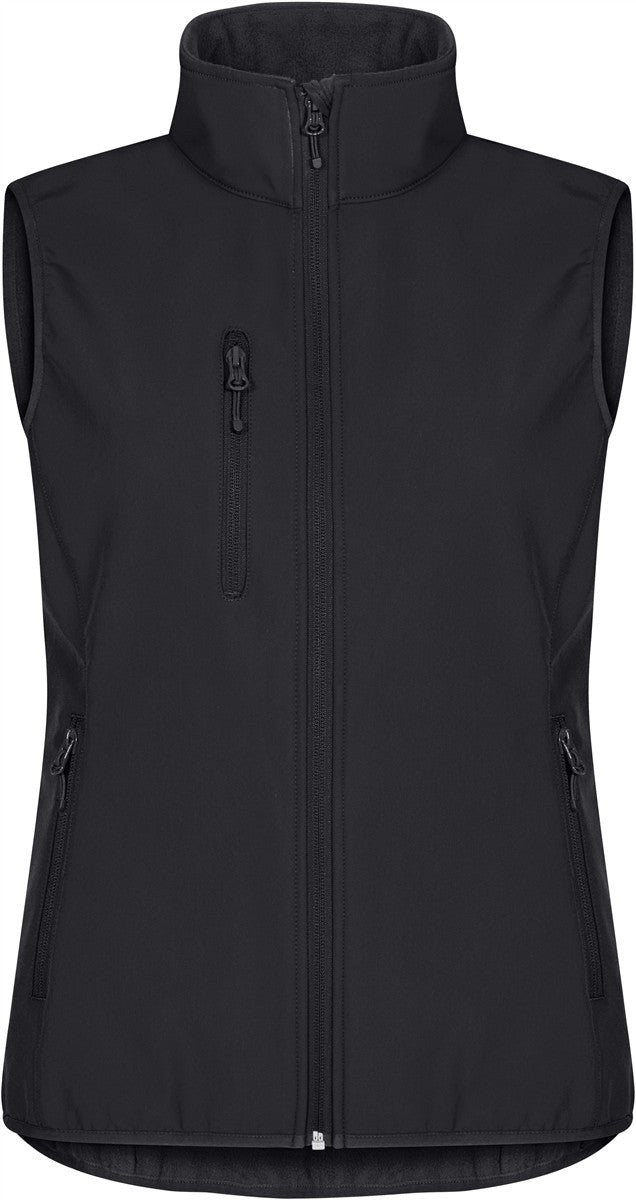 Ženski trislojni softshell brezrokavnik Clique Classic Softshell Vest W - Črna