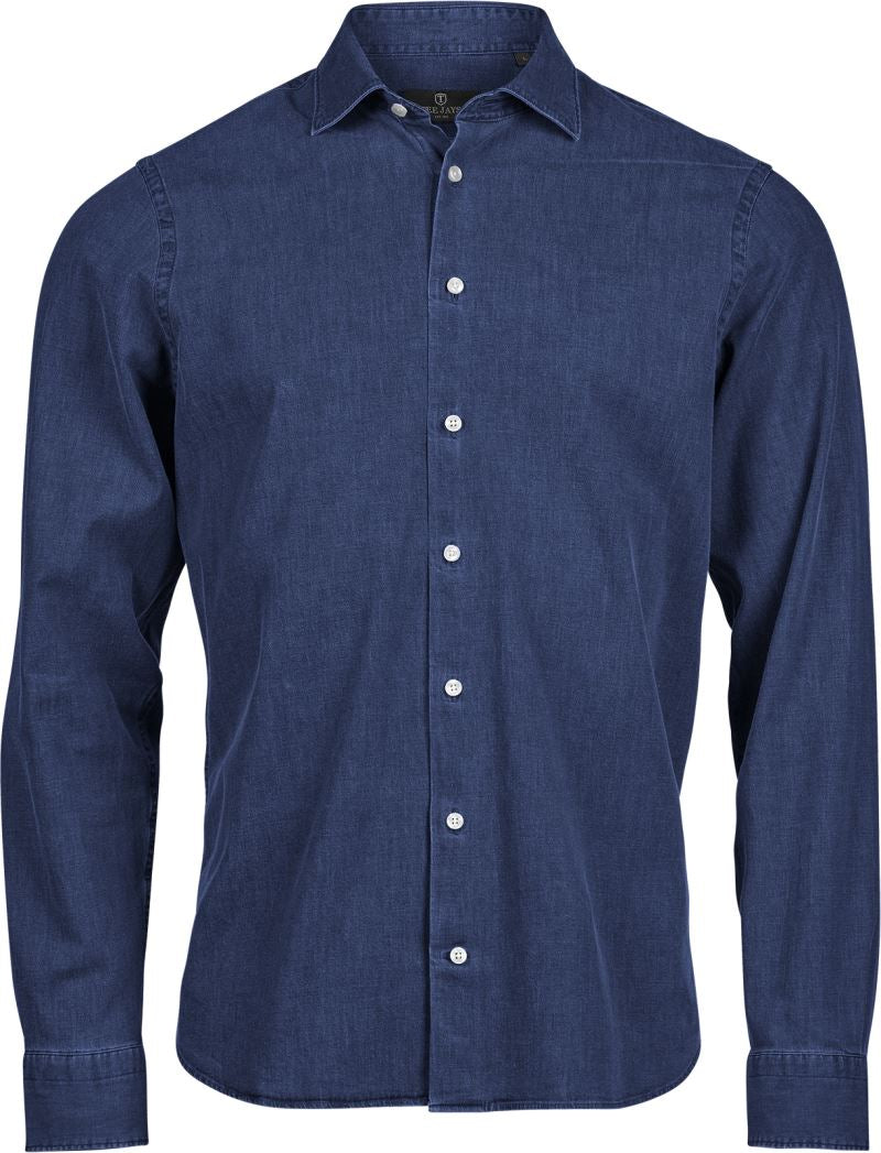 Unisex denim Shirt dolgi rokav TEE JAYS – blue denim