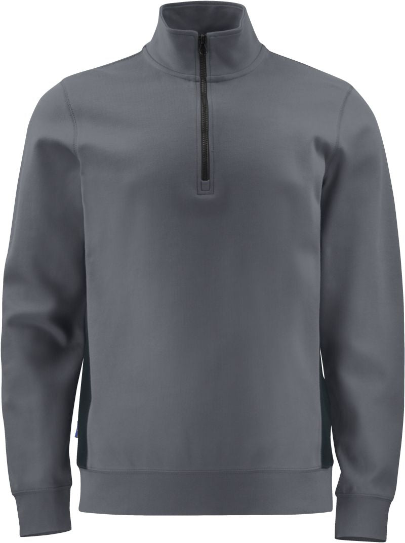 Unisex težji Doubleface delovna oblačila pulover z 1/4 zadrgo Projob – grey