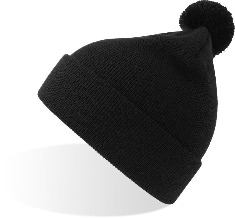 Otroška Knitted kapa Pompon Atlantis – Črna