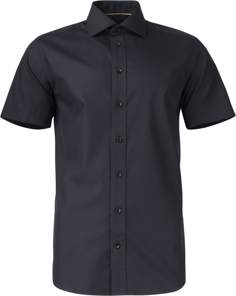 Moški twill Shirt kratek rokav J.Harvest & Frost – Črna