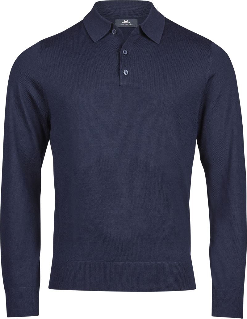 Unisex knitted polo Pullover TEE JAYS – Mornarsko modra