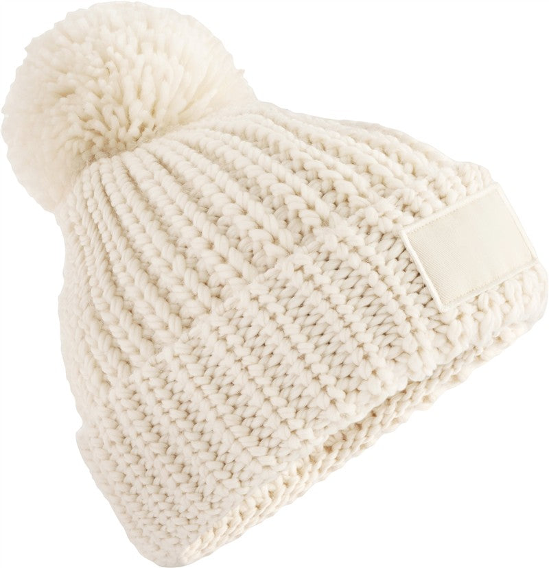 Pletena kapa s cofom Toasty Patch Beechfield B 329 - Ovsena