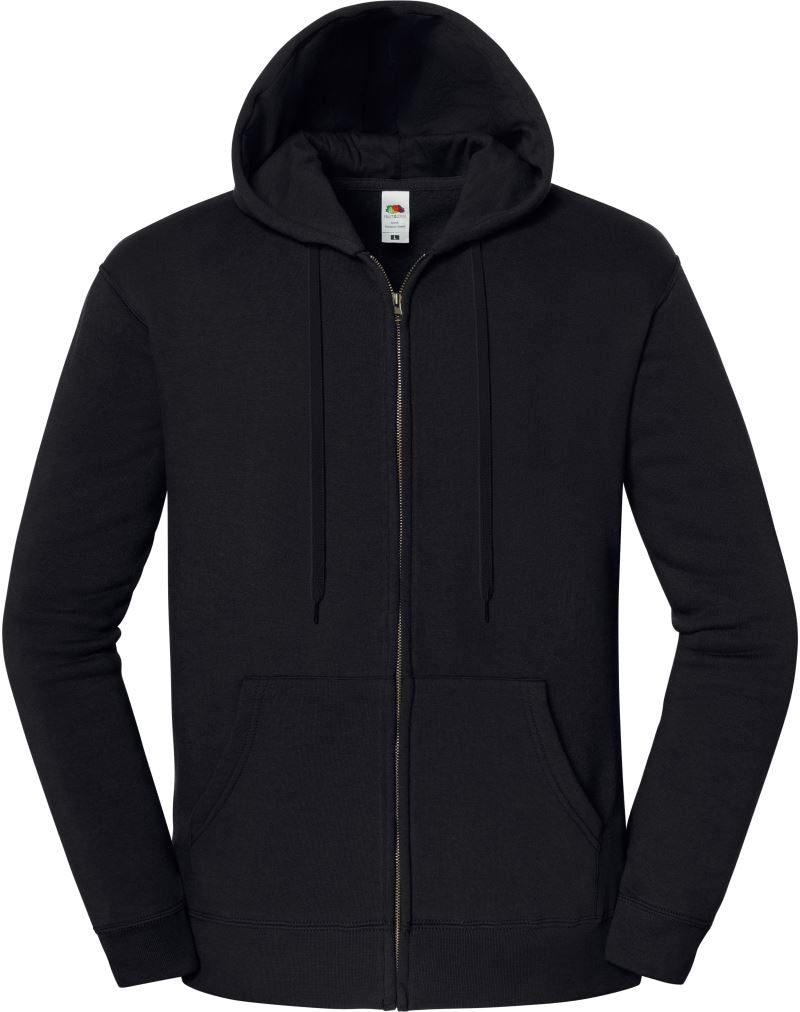 Unisex težji s kapuco jopica Fruit of the Loom – Črna
