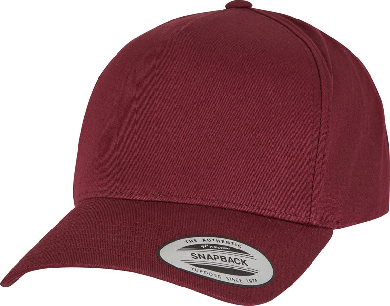 Unisex 5 Panel Snapback kapa Flexfit – maroon