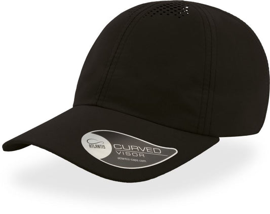 Unisex 6 Panel Baseball kapa "Air" Atlantis – Črna