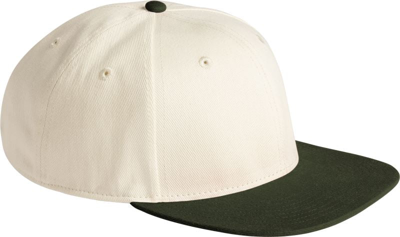 Unisex 6 Panel Contrast kapa Beechfield – natural/dark olive