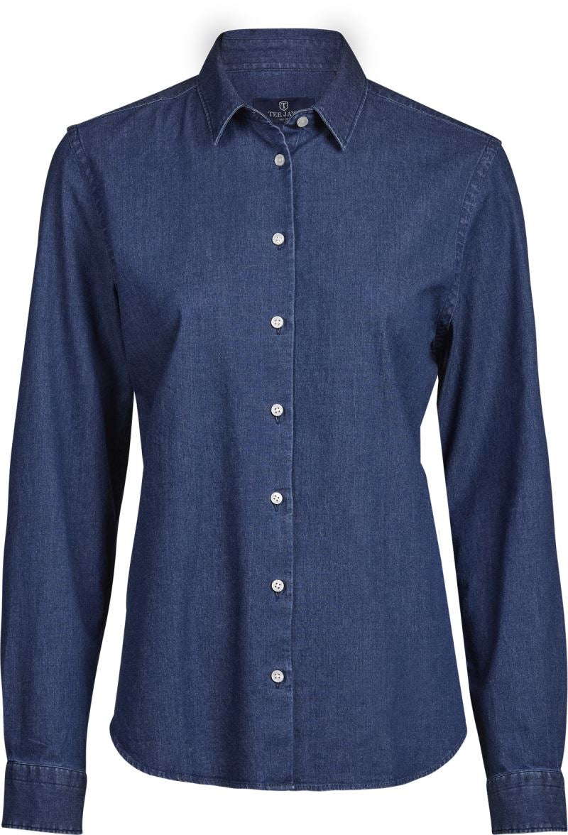 Unisex denim Blouse dolgi rokav TEE JAYS – blue denim