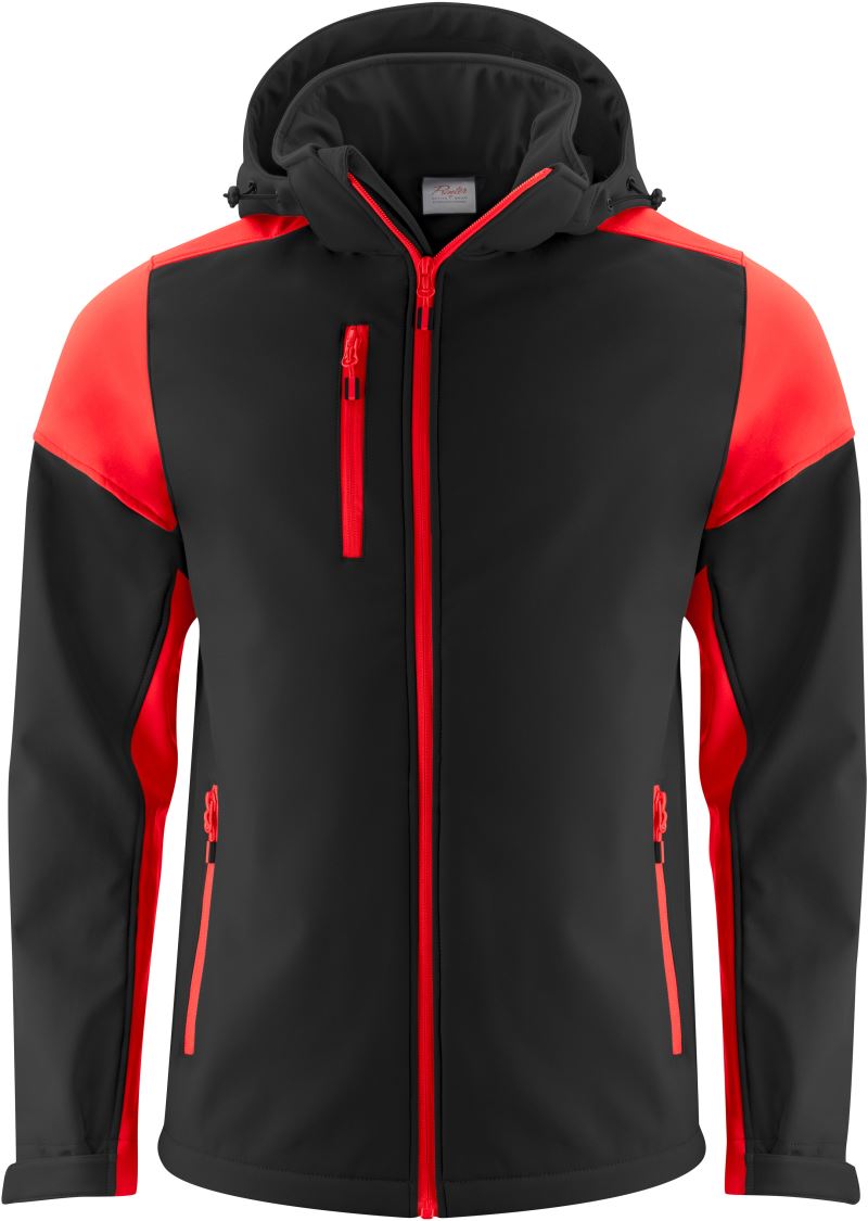 Moška softshell jakna Printer – black/red