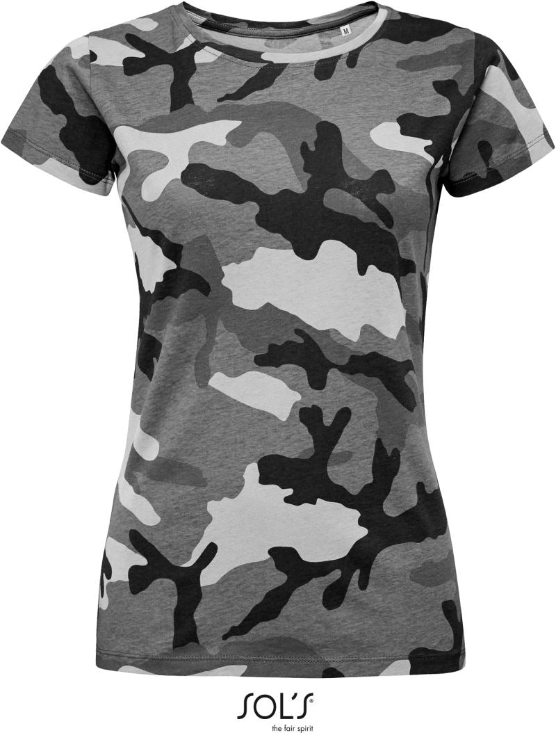 Ženska Majica Kratek Rokav SOL'S  Camo Women - oblekanadom