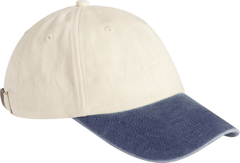 Unisex 6 Panel Low Profile Contrast kapa Beechfield – natural/vintage denim