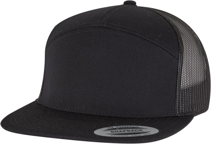 Unisex 7 Panel Trucker kapa Flexfit – black/black