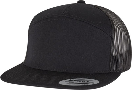 Unisex 7 Panel Trucker kapa Flexfit – black/black