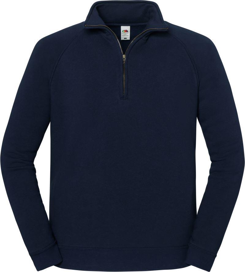 Unisex težji pulover z 1/4 zadrgo Fruit of the Loom – Temno mornarsko modra