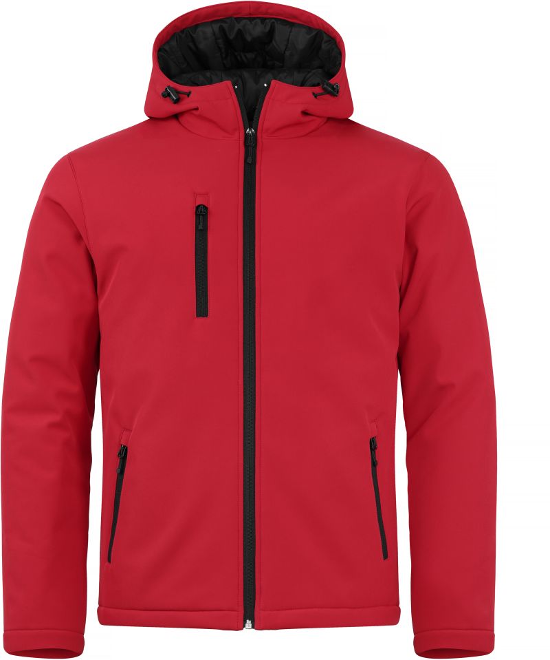 Moška podložena Moška s kapuco softshell jakna Clique – Rdeča