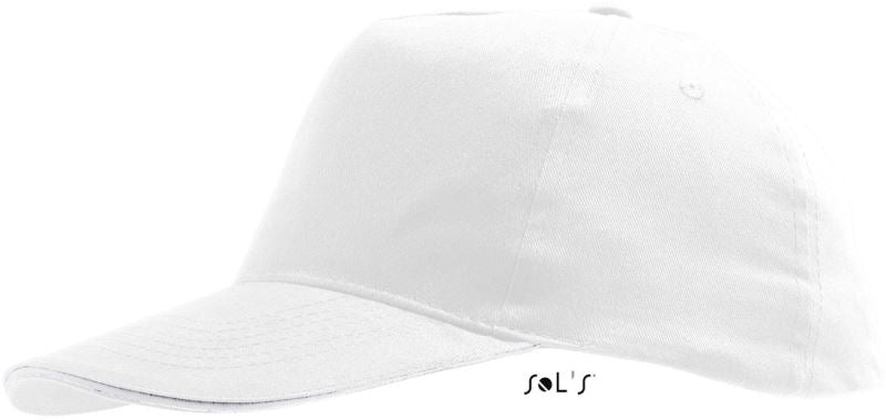 Children's SOL'S Sunny KidsCaps hat with five colorful panels, made by SOL's Collection, designed for kids' outdoor wear.