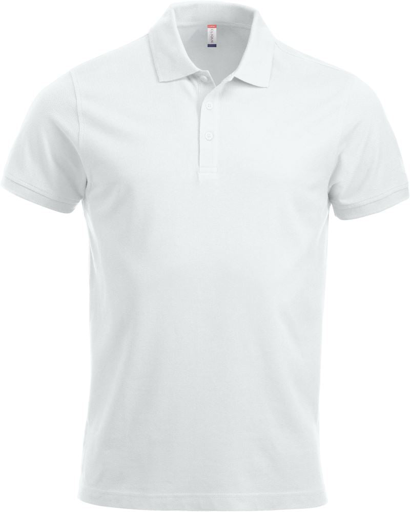 Moška težji Piqué polo Clique – Bela