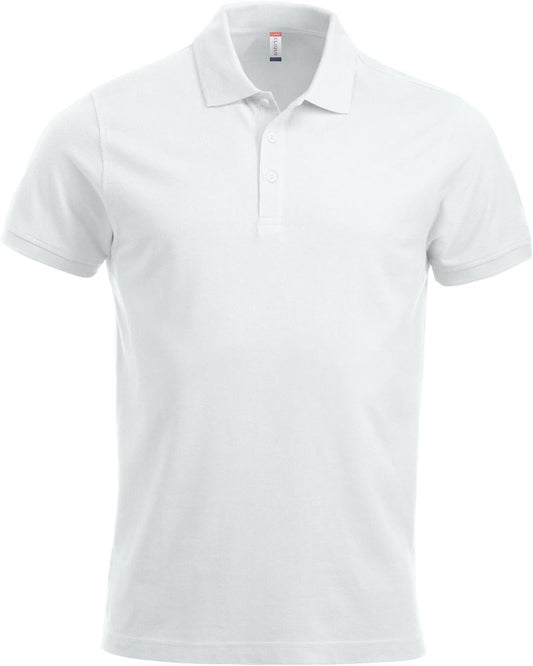 Moška težji Piqué polo Clique – Bela