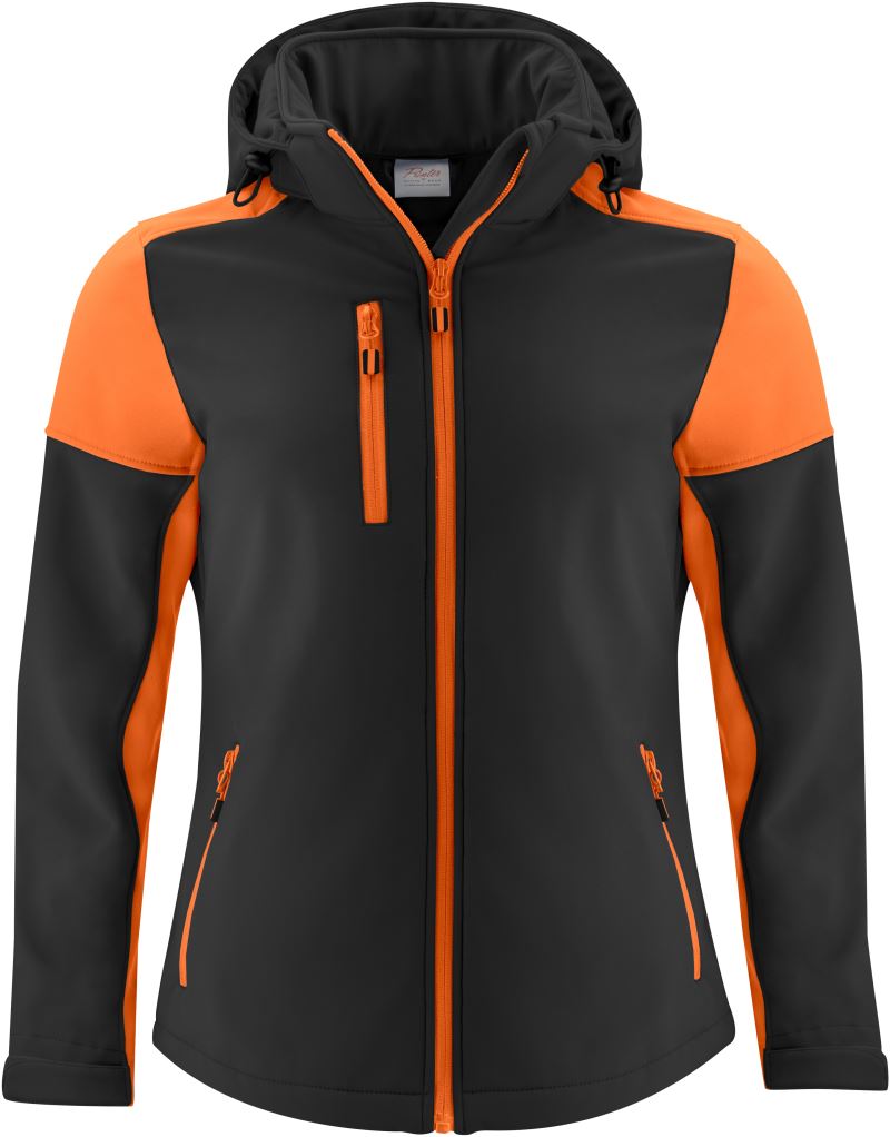 Ženska softshell jakna Printer – black/orange